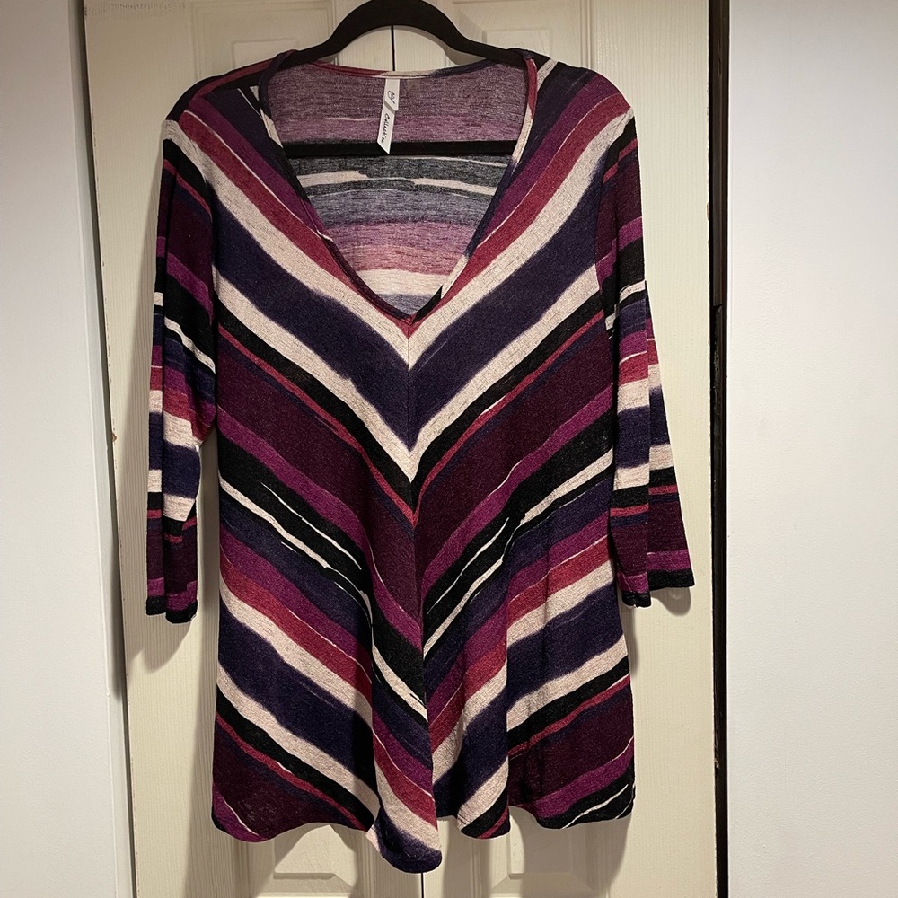Ny Collection Multi-Color Flare Blouse Size Xl. - image 2